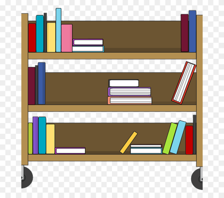 Книжная полка и дети на прозрачном фоне