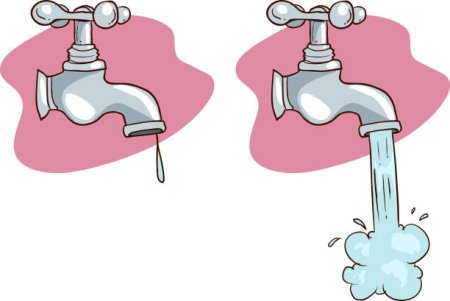 Кран с водой открытой для детей