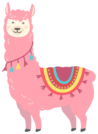 Лама для детей мультяшная