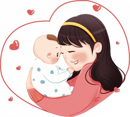 Мама с ребенком на прозрачном фоне