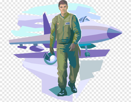 Летчик на белом фоне