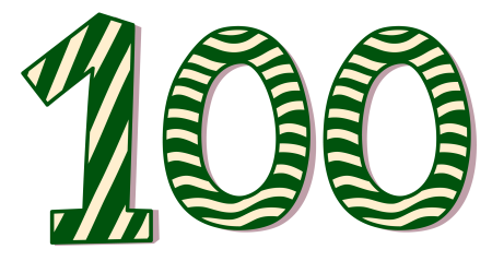 Цифра 100 на прозрачном фоне
