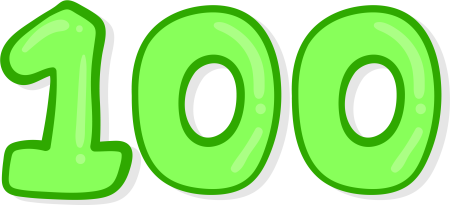 Цифра 100 на прозрачном фоне