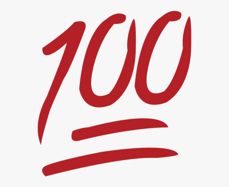 Смайлик 100 на прозрачном фоне