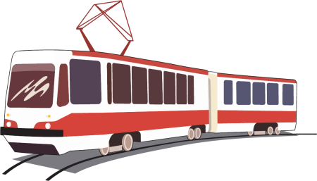 Трамвай на белом фоне