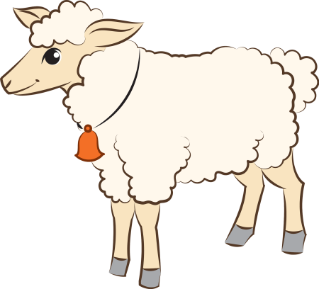 Овечка и ягненок на белом фоне