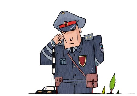Полицейский на прозрачном фоне