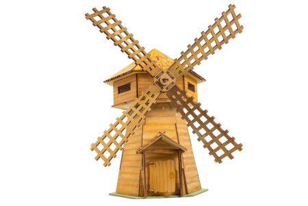 Мельница на белом фоне