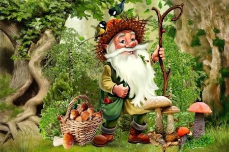 Сказочные грибы на прозрачном фоне