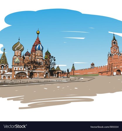 Храм Василия Блаженного вектор