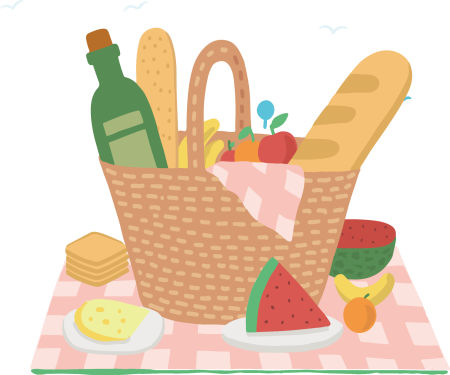 Корзина с продуктами вектор