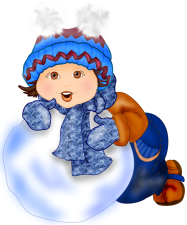 Дети зимой клипарт