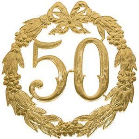 Цифра 50 Золотая