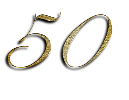 Цифра 50 Золотая