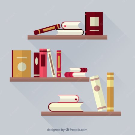 Нарисованная книжная полка