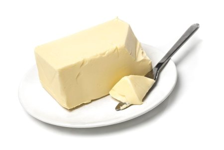 Масло сливочное на прозрачном фоне