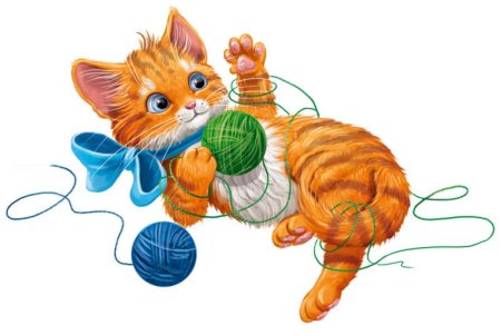 Котенок с клубочком