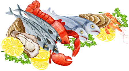 Рыба и морепродукты рисунок