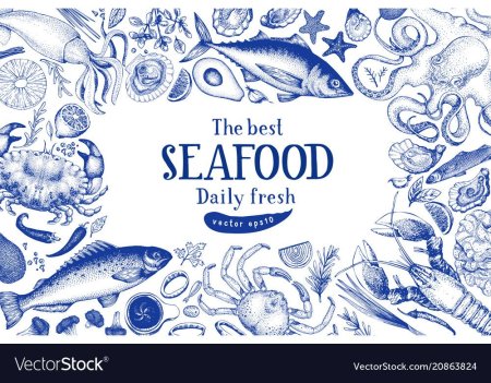 Морепродукты паттерн вектор