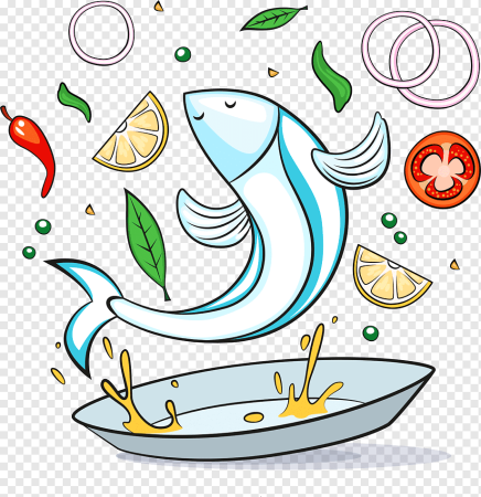 Рыба морепродукты вектор
