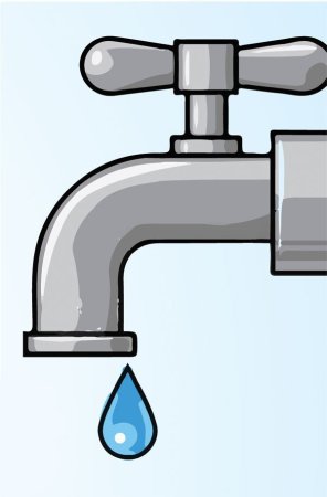 Кран с водой без фона