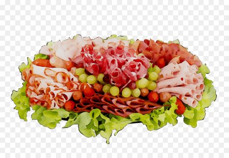 Мясная нарезка на белом фоне