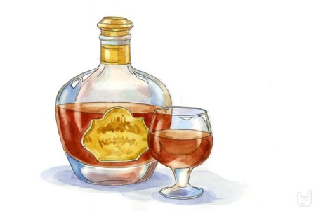 Нарисовать бутылку коньяка
