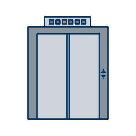 Лифт на прозрачном фоне