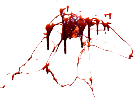 Подтеки крови на белом фоне