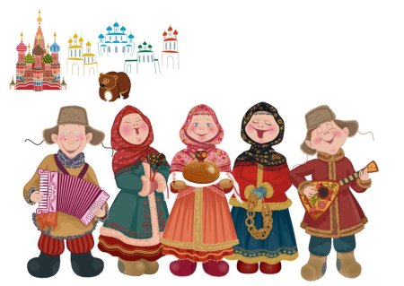 Русский народный костюм вектор