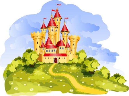 Сказочное царство на белом фоне