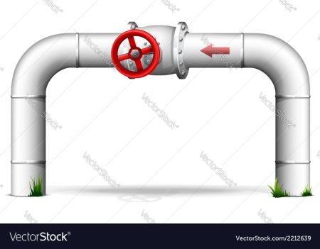 Газовая труба с вентилем вектор