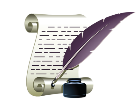 Писатель на прозрачном фоне