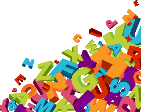 Английские буквы на прозрачном фоне