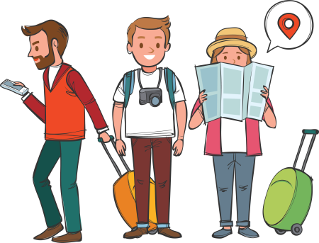 Туристы мультяшные