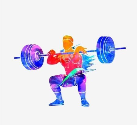 Силуэт спортсмена со штангой