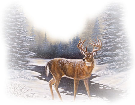 Зимний фон с оленями