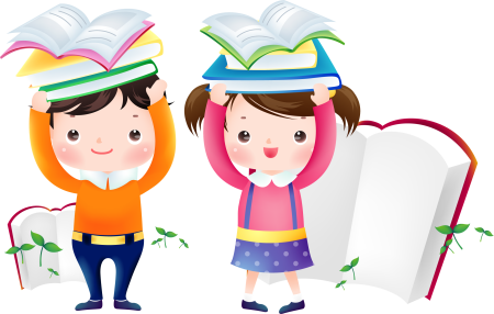 Мультяшные дети с книгами