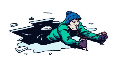 Человек провалился под лед