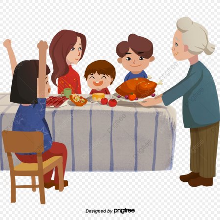 Семья за столом арт