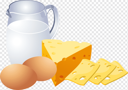Молочные продукты на прозрачном фоне