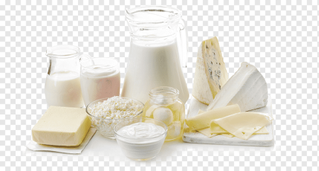 Молочная продукция на прозрачном фоне
