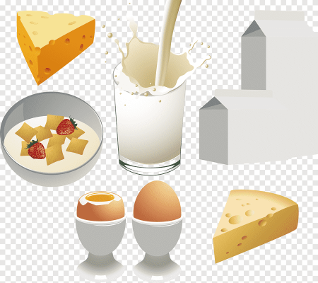 Молочные продукты на прозрачном фоне