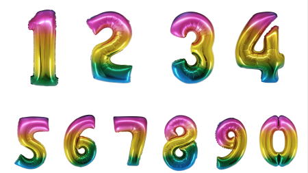 Цифры с шариками на прозрачном фоне