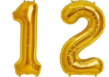 Цифра 12 Золотая