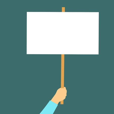 Табличка в руках