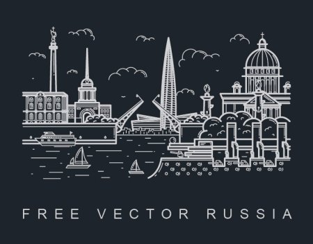 Питер достопримечательности вектор