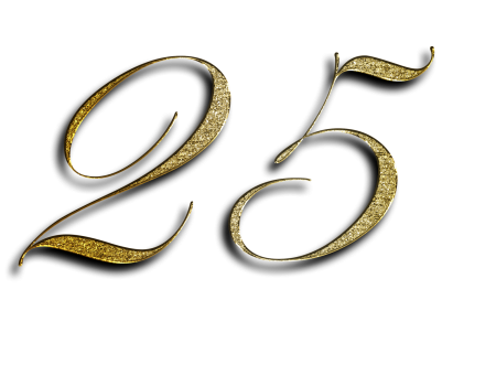 Цифра 25 Золотая
