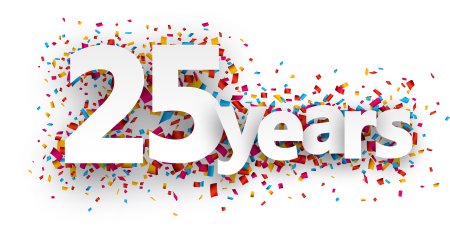 Надпись с днем рождения 25 лет