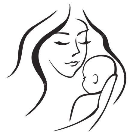 Рисунок ко Дню матери черно белый
